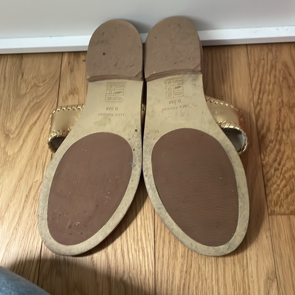 Jack Rogers Flat Sandal Platinum Gold Leather - Picture 2 of 3